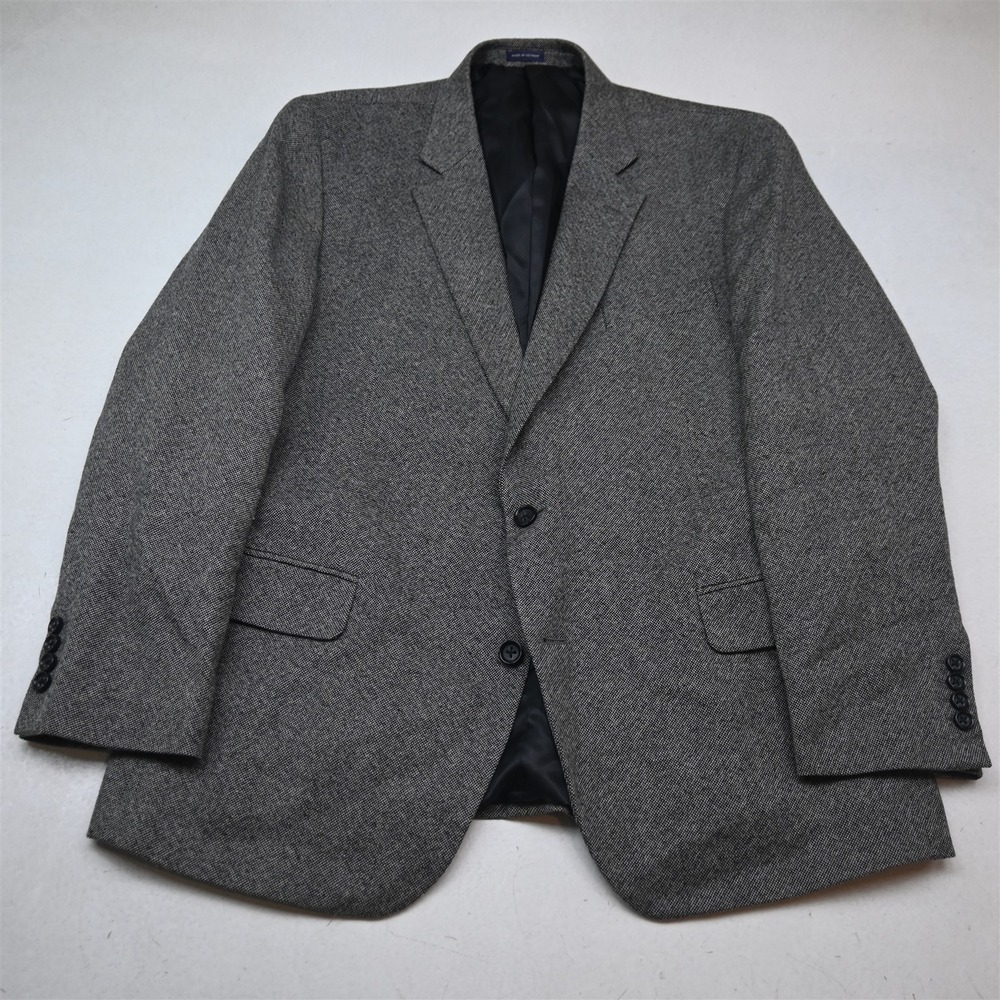 Stafford 48R Gray Birdseye 100% Merino Wool Tweed Classic Blazer Sport Coat
